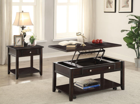 Bradford Walnut 2-piece Lift Top Coffee and End Table Set - Ornate Home