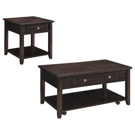 Bradford Walnut 2-piece Lift Top Coffee and End Table Set - Ornate Home