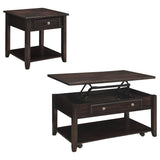 Bradford Walnut 2-piece Lift Top Coffee and End Table Set - Ornate Home