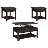 Bradford Walnut 3-piece Lift Top Coffee and End Table Set - Ornate Home