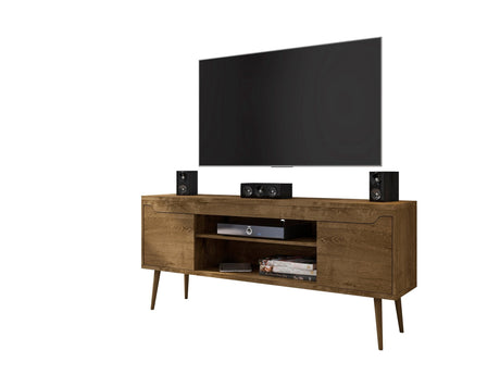 Bradley 62.99 TV Stand in Rustic Brown - Ornate Home
