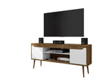 Bradley 62.99 TV Stand in Rustic Brown and White - Ornate Home