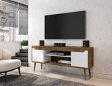 Bradley 62.99 TV Stand in Rustic Brown and White - Ornate Home