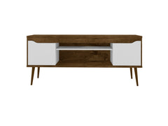 Bradley 62.99 TV Stand in Rustic Brown and White - Ornate Home