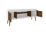 Bradley 62.99 TV Stand in White and Rustic Brown - Ornate Home