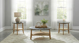 Bradley Grey/Natural 3-Piece Round SmartTop Coffee Table Set - Ornate Home