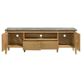 Bradley Grey/Natural 63-inch 2-Door SmartTop TV Stand - Ornate Home