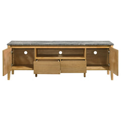 Bradley Grey/Natural 63-inch 2-Door SmartTop TV Stand - Ornate Home