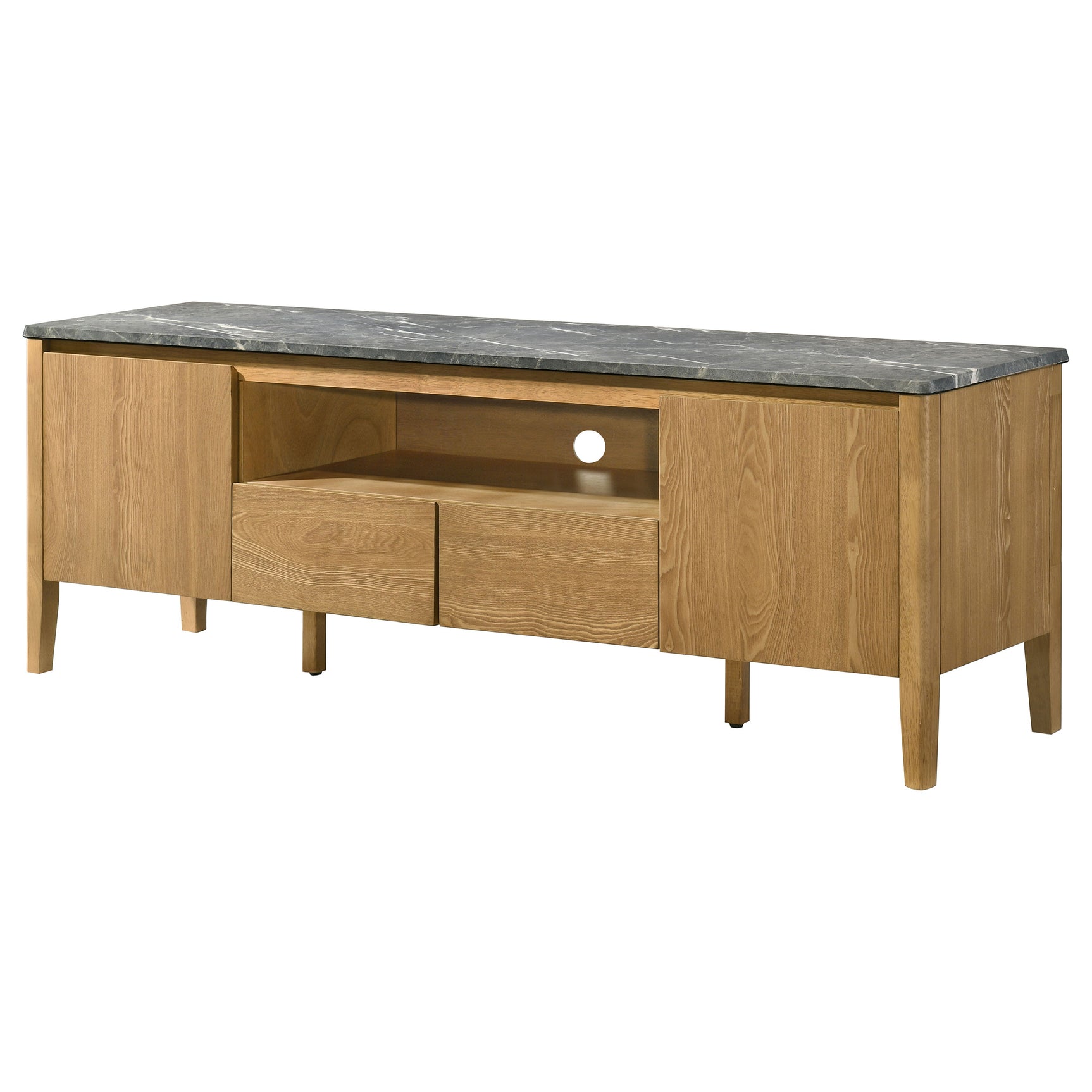 Bradley Grey/Natural 63-inch 2-Door SmartTop TV Stand - Ornate Home
