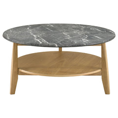 Bradley Grey/Natural Round SmartTop Cocktail Coffee Table - Ornate Home