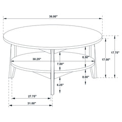 Bradley Grey/Natural Round SmartTop Cocktail Coffee Table - Ornate Home