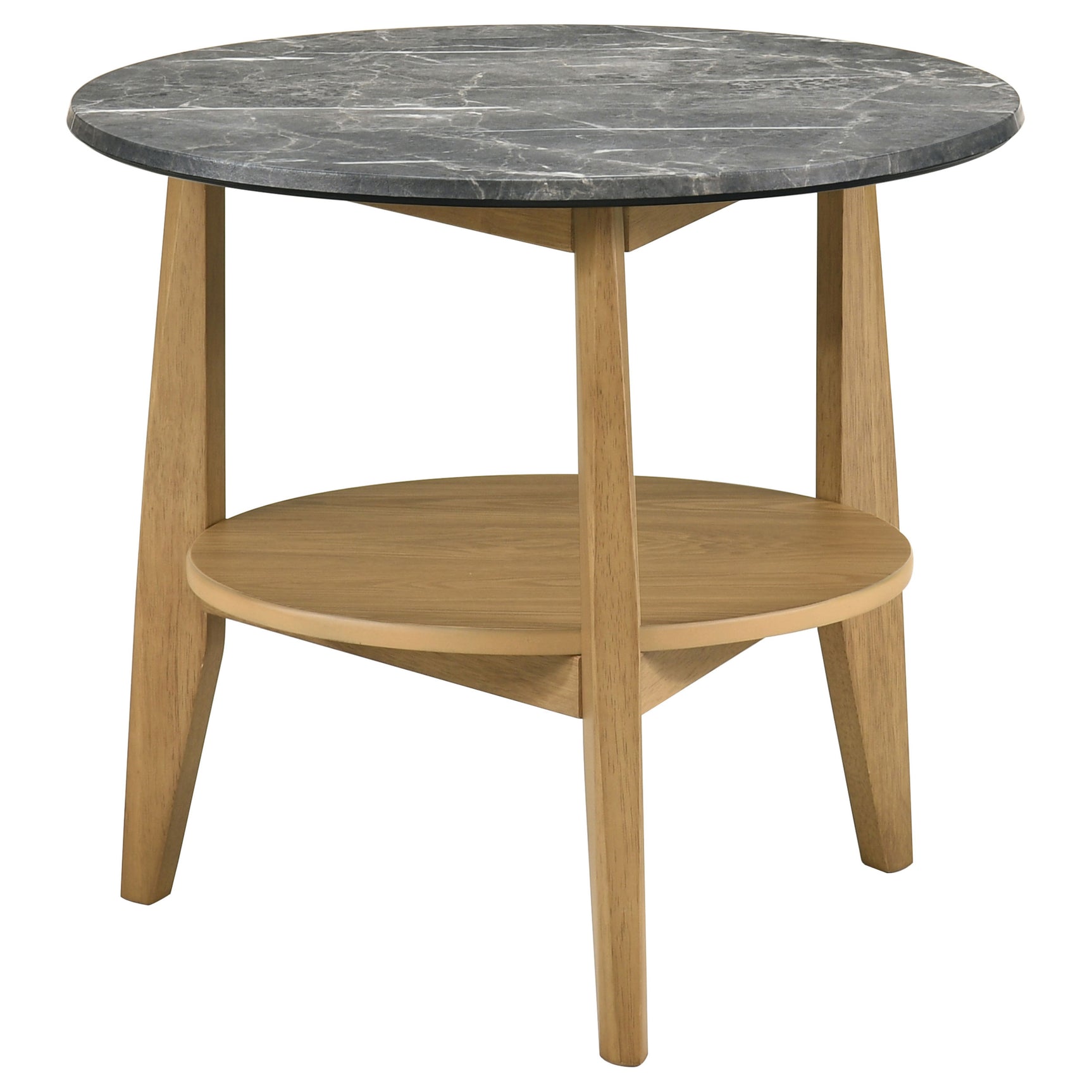 Bradley Grey/Natural Round SmartTop End Side Table - Ornate Home