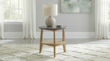 Bradley Grey/Natural Round SmartTop End Side Table - Ornate Home