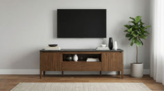 Bradley Smokey Grey/Brown 63-inch 2-Door SmartTop TV Stand - Ornate Home