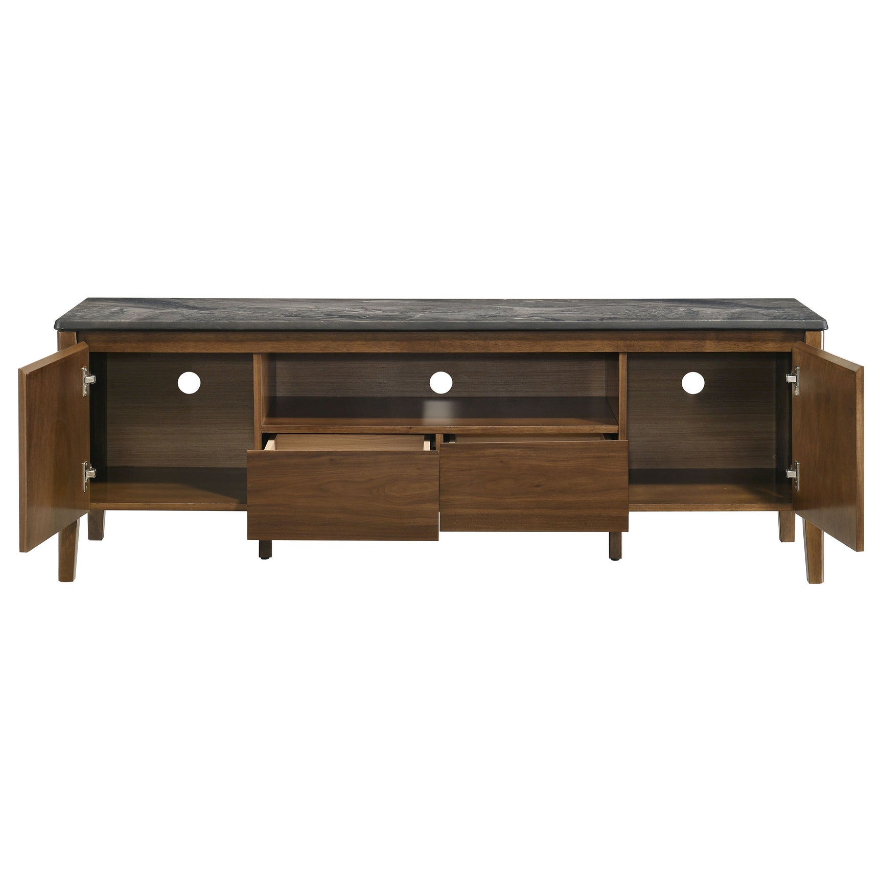 Bradley Smokey Grey/Brown 63-inch 2-Door SmartTop TV Stand - Ornate Home
