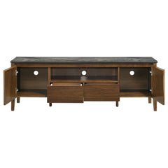 Bradley Smokey Grey/Brown 63-inch 2-Door SmartTop TV Stand - Ornate Home