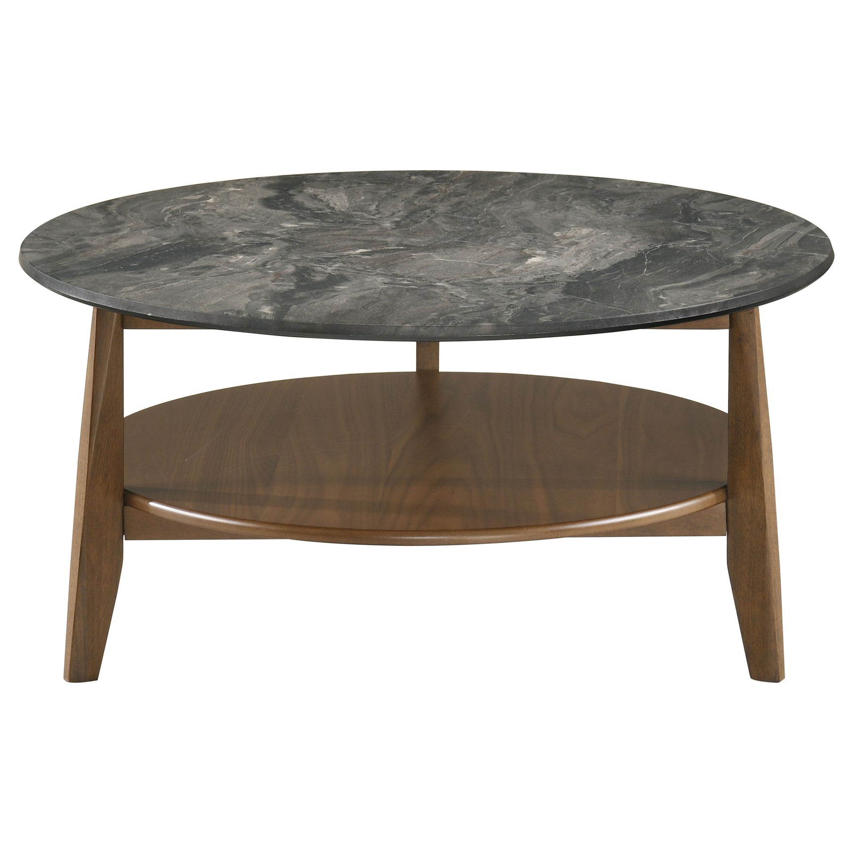 Bradley Smokey Grey/Brown Round SmartTop Cocktail Coffee Table - Ornate Home