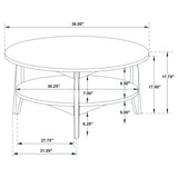 Bradley Smokey Grey/Brown Round SmartTop Cocktail Coffee Table - Ornate Home