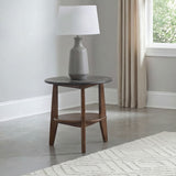 Bradley Smokey Grey/Brown Round SmartTop End Side Table - Ornate Home