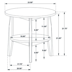 Bradley Smokey Grey/Brown Round SmartTop End Side Table - Ornate Home