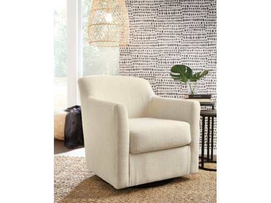 Bradney Linen Swivel Accent Chair (Online Special Price) - Ornate Home
