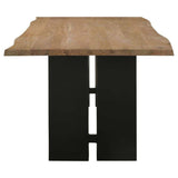 Bradshaw Natural Acacia & Black Rectangular Live Edge Dining Table - Ornate Home