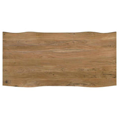 Bradshaw Natural Acacia & Black Rectangular Live Edge Dining Table - Ornate Home