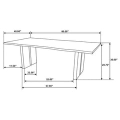 Bradshaw Natural Acacia & Black Rectangular Live Edge Dining Table - Ornate Home