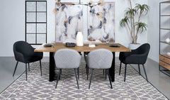 Bradshaw Natural Acacia & Black Rectangular Live Edge Dining Table - Ornate Home