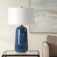 Brae Blue Glaze Table Lamp - Ornate Home