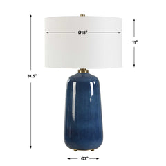 Brae Blue Glaze Table Lamp - Ornate Home