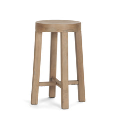 Brahma Whitewash 26"H Wood Stool - Ornate Home