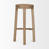 Brahma Whitewash 30"H Wood Stool - Ornate Home
