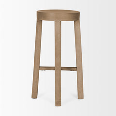 Brahma Whitewash 30"H Wood Stool - Ornate Home