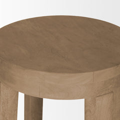 Brahma Whitewash 30"H Wood Stool - Ornate Home