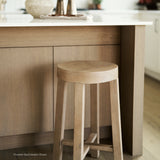 Brahma Whitewash 30"H Wood Stool - Ornate Home