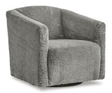 Bramner Charcoal Swivel Accent Chair (Online Special Price) - Ornate Home