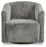 Bramner Charcoal Swivel Accent Chair (Online Special Price) - Ornate Home