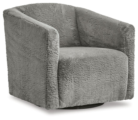 Bramner Charcoal Swivel Accent Chair - Ornate Home