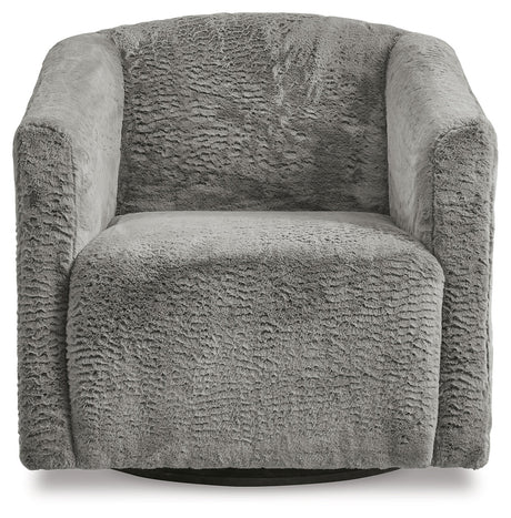 Bramner Charcoal Swivel Accent Chair - Ornate Home