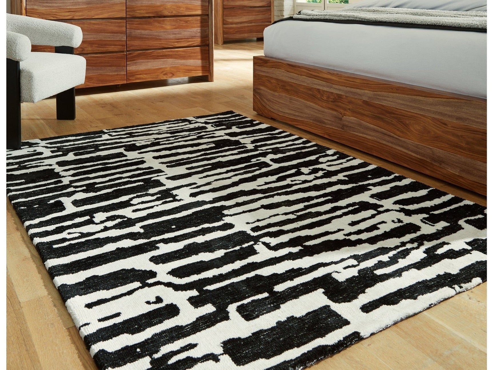 Bramshaw Black/Ivory Medium Rug (Online Special Price) - Ornate Home