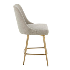 Bramwell Brass/Gray Upholstered Counter Stool - Ornate Home