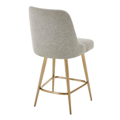 Bramwell Brass/Gray Upholstered Counter Stool - Ornate Home