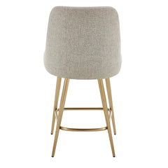Bramwell Brass/Gray Upholstered Counter Stool - Ornate Home