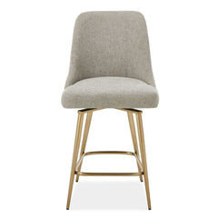 Bramwell Brass/Gray Upholstered Counter Stool - Ornate Home