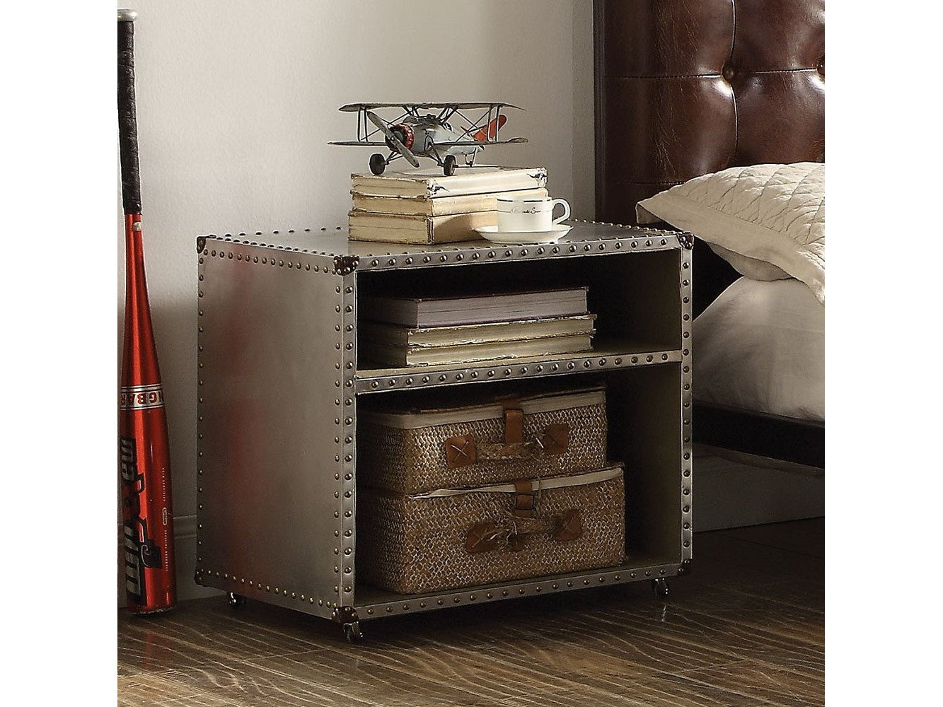 Brancaster Aluminum Nightstand - Ornate Home