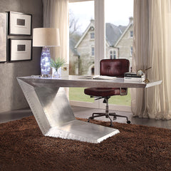 Brancaster Aluminum Patchwork Writing Desk Geometric Shape - Ornate Home
