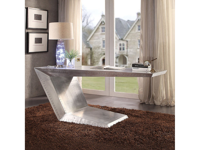 Brancaster Aluminum Patchwork Writing Desk Geometric Shape - Ornate Home