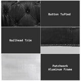 Brancaster Black Grain Leather Sofa - Ornate Home