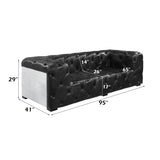 Brancaster Black Grain Leather Sofa - Ornate Home